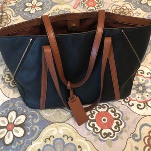 Black/brown Fossil tote bag